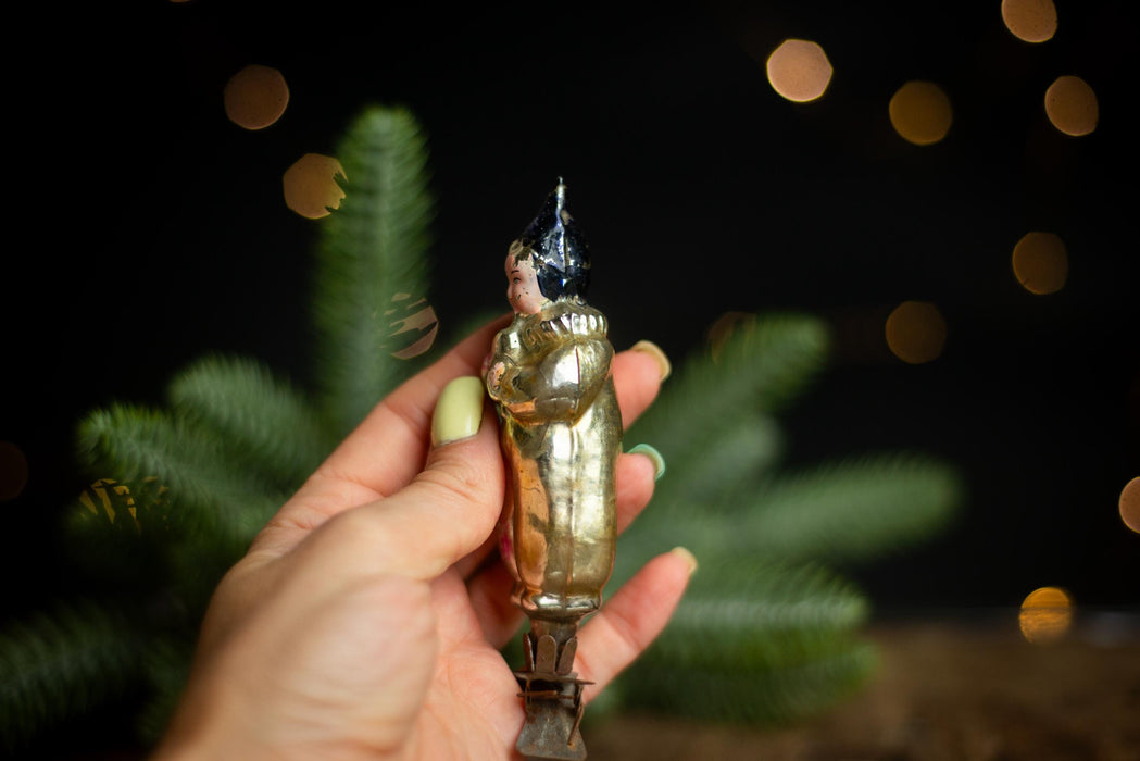 Rare Pierrot Christmas Ornament, Vintage Clown Tree