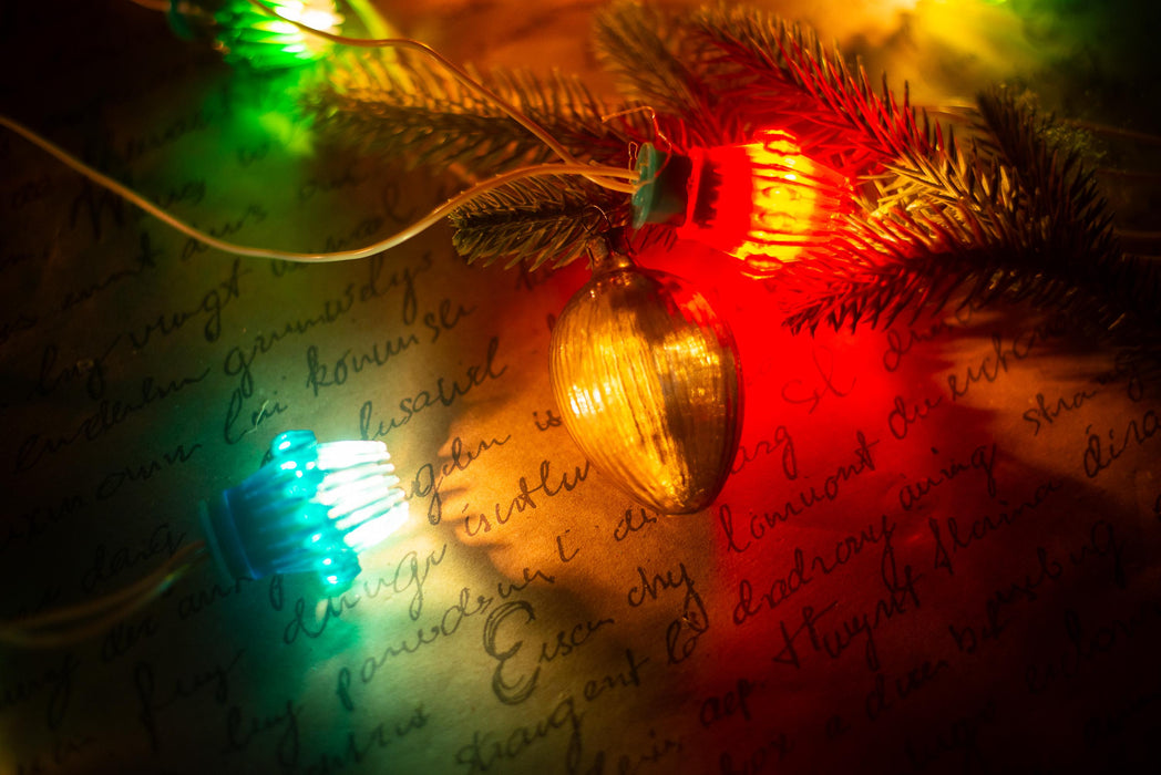 Vintage Ribbed Christmas Lights, Retro Christmas Tree Garland, Working Christmas String Lights