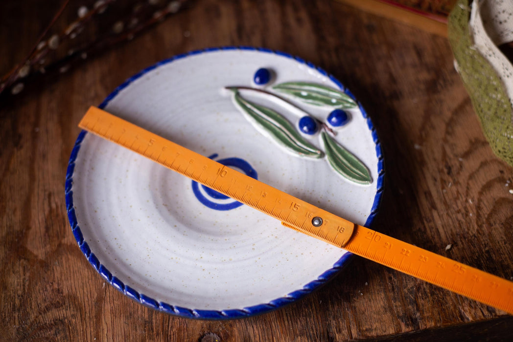 Italian Ceramic Olive Plate - Hand Painted Terracotta Bowl | Rustic Kitchen Decor