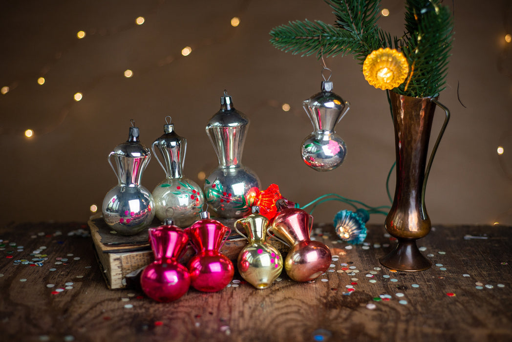 Pitcher vintage glass Christmas ornament