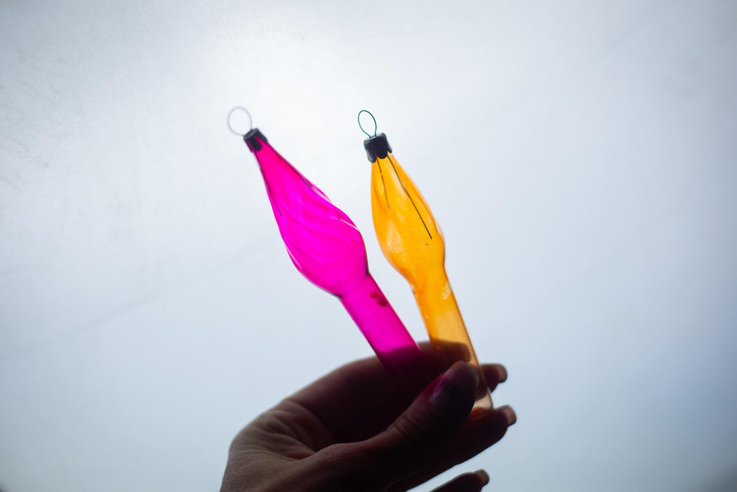 1950s Multicolor Glass Ornaments – Set of 15