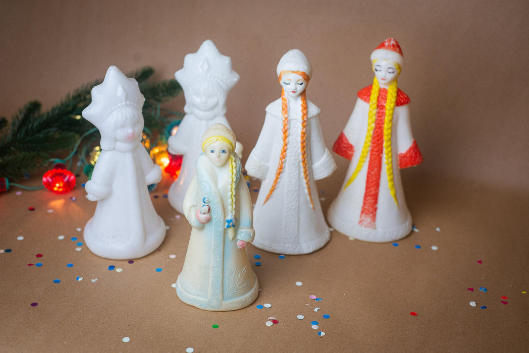 Vintage Plastic Snow Maiden Ornament, Snegurochka