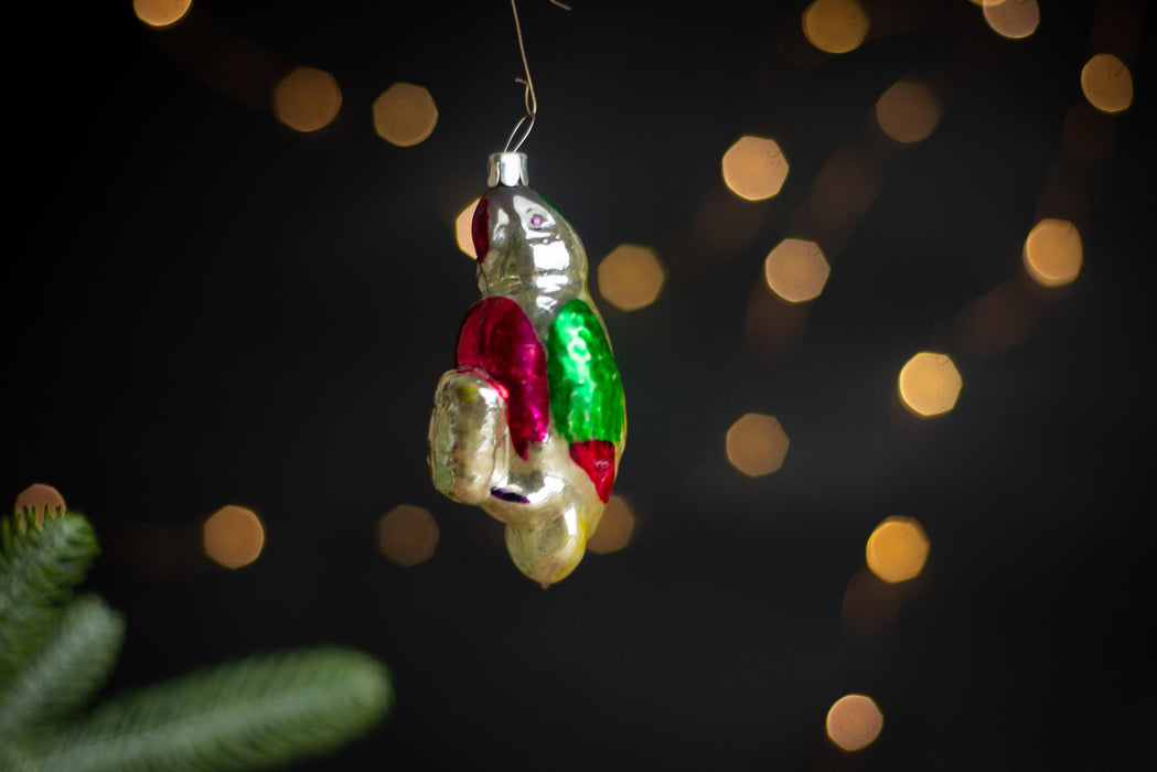 Vintage Glass Parrot Ornament, Whimsical Doctor Dolittle