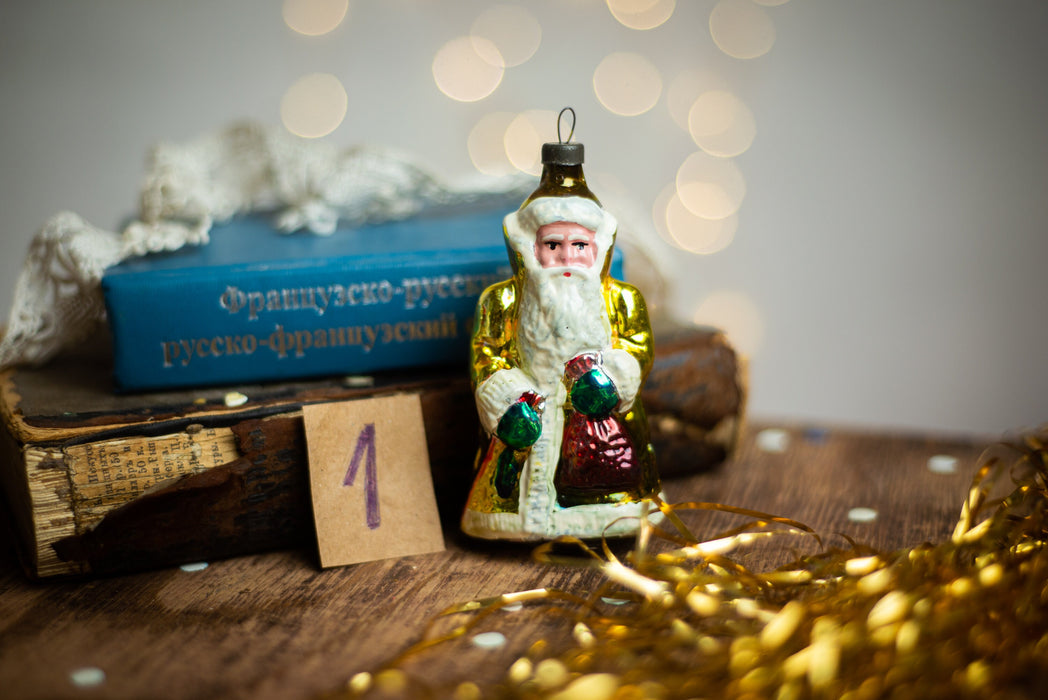 Santa Claus vintage Christmas glass ornaments