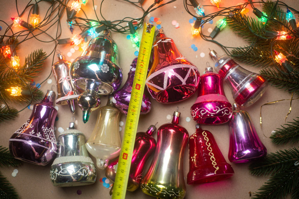 Bells vintage glass Christmas ornaments, Xmas hanging
