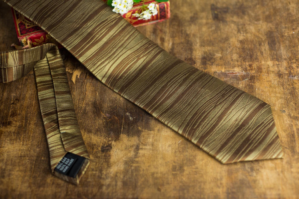 Vintage Silk Neckties, Designer Wedding Tie Collection, Yellow Brown Formal Ties