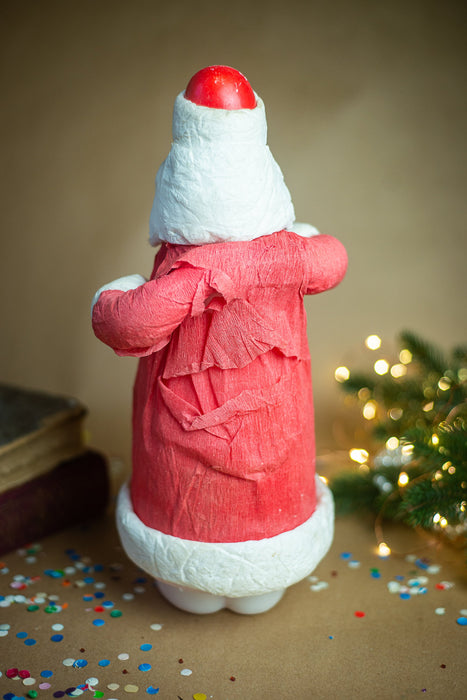 Vintage Ded Moroz Santa Figurine, 1970s Soviet Spun