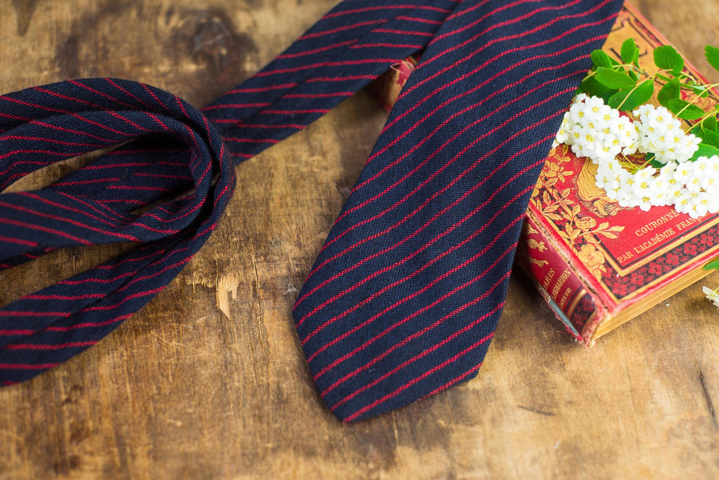 Vintage Silk Neckties Collection, Red Striped Designer Ties, Classic Menswear Accessories