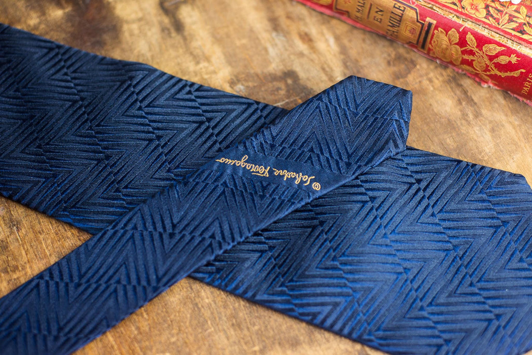 Vintage Blue Silk Neckties, Designer Wedding Tie Collection, Italian Formal Menswear