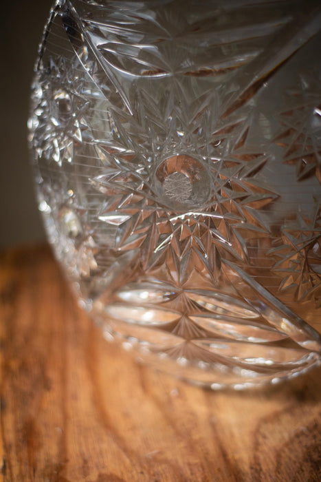 Vintage Crystal Serving Plate - Oval Crystal Platter | Cut Glass Tray Snack Serving Platter