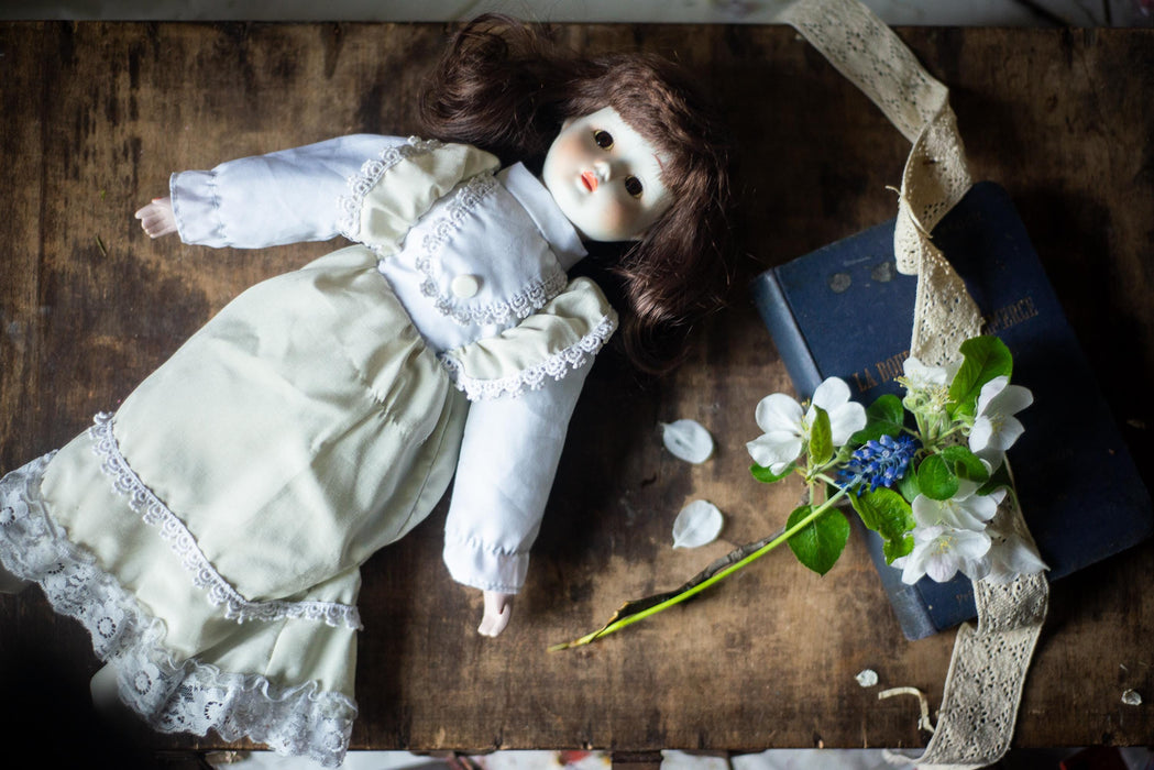 Vintage Porcelain Doll, German 1950s Porcelain Head Arms Feet