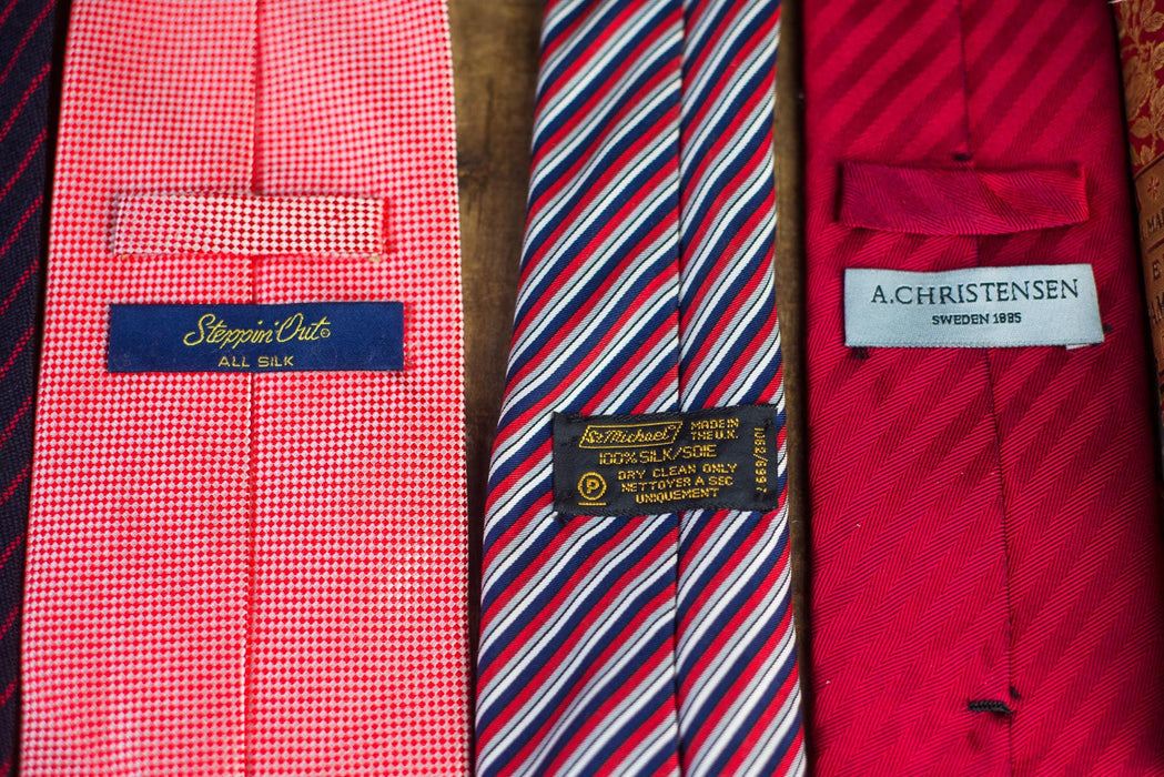 Vintage Silk Neckties Collection, Red Striped Designer Ties, Classic Menswear Accessories
