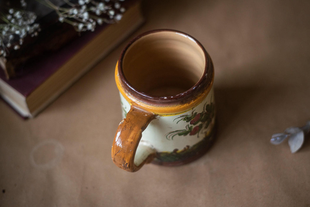 Flower Ceramic Beer Mug Vintage German Stein Bavarian Tankard Gift