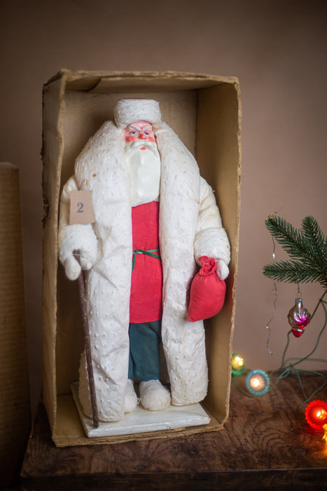 18 Inch Vintage Santa Claus Figurine, Rustic Christmas