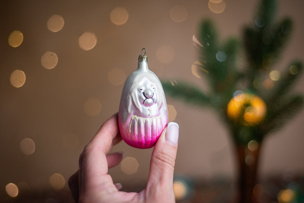Cute witch Glass vintage Christmas ornament