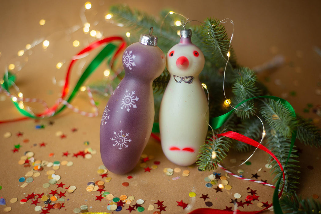 Royal penguin vintage glass ornament, Christmas tree
