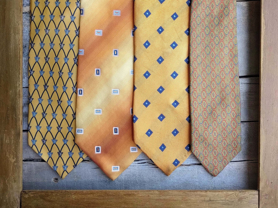 Vintage Silk Neckties – Summer Formal Ties | Retro Printed Classic Necktie Gift
