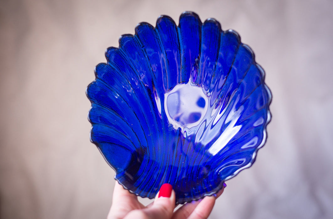 Vintage Cobalt Blue Glass Serving Bowls, 1970s European Tableware Options