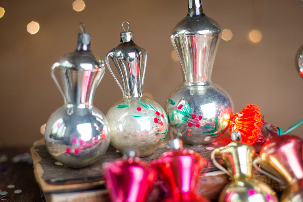 Pitcher vintage glass Christmas ornament