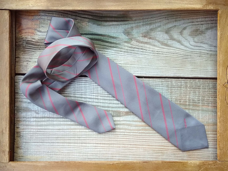 Vintage Striped Tie – Men's Necktie | Formal Suit Tie | Gray Necktie | 90s Men's Fashion