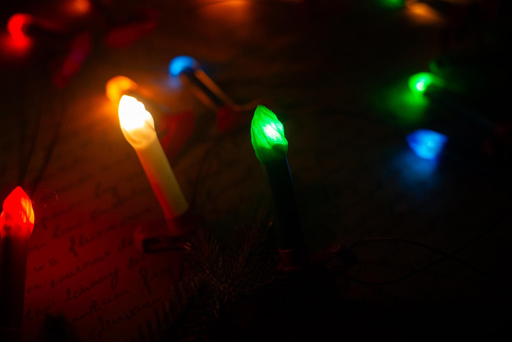 Vintage Clip On Candle Christmas Lights, Retro Tree String Lights, Working Holiday Garland