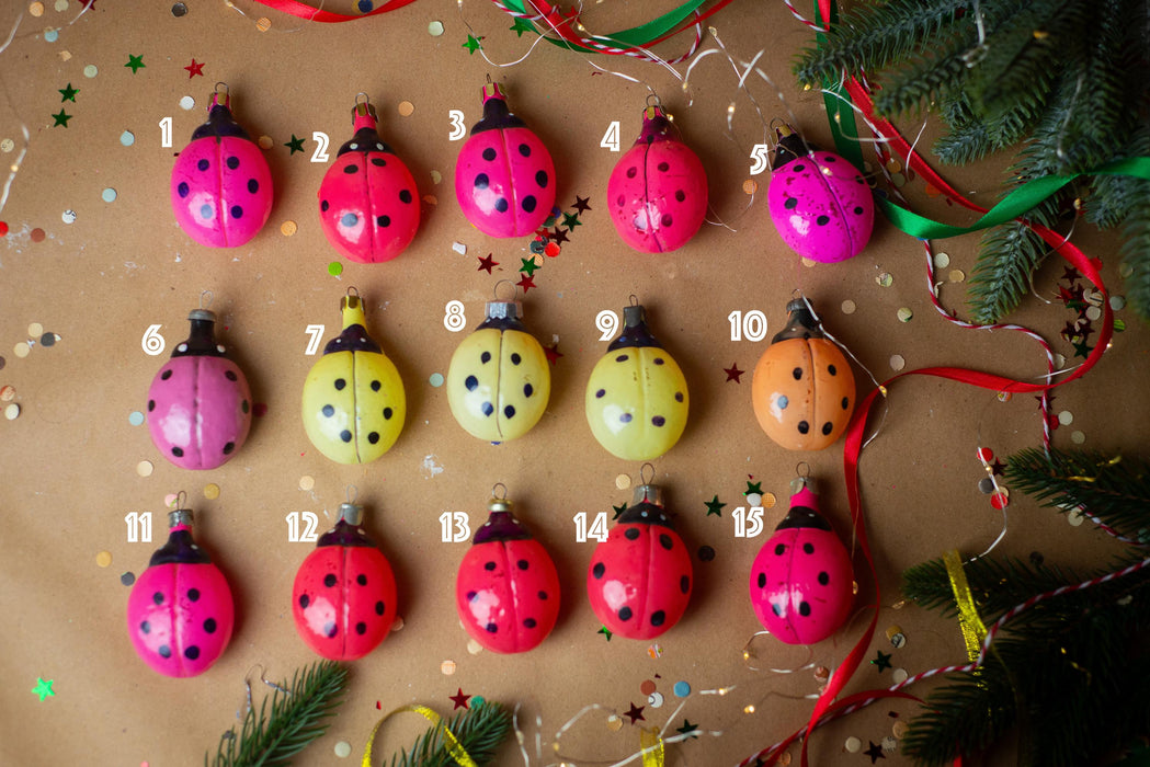 Ladybug Christmas Ornament, Vintage Glass Christmas Tree