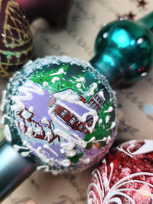 Hand-Painted Glass Christmas Tree Topper – Colorful Finial