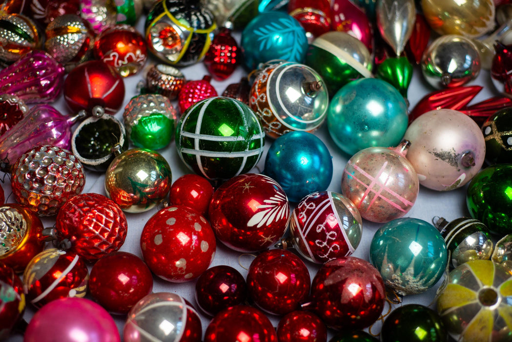 Vintage Christmas Ornaments – GDR Thin Glass Baubles and Lanterns