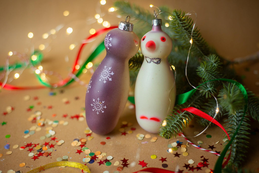 Royal penguin vintage glass ornament, Christmas tree