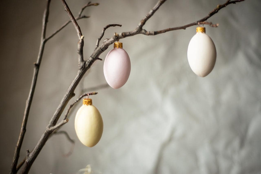 Glass Easter Egg Ornaments - Hanging Pastel Spring Decor for Easter Tree
