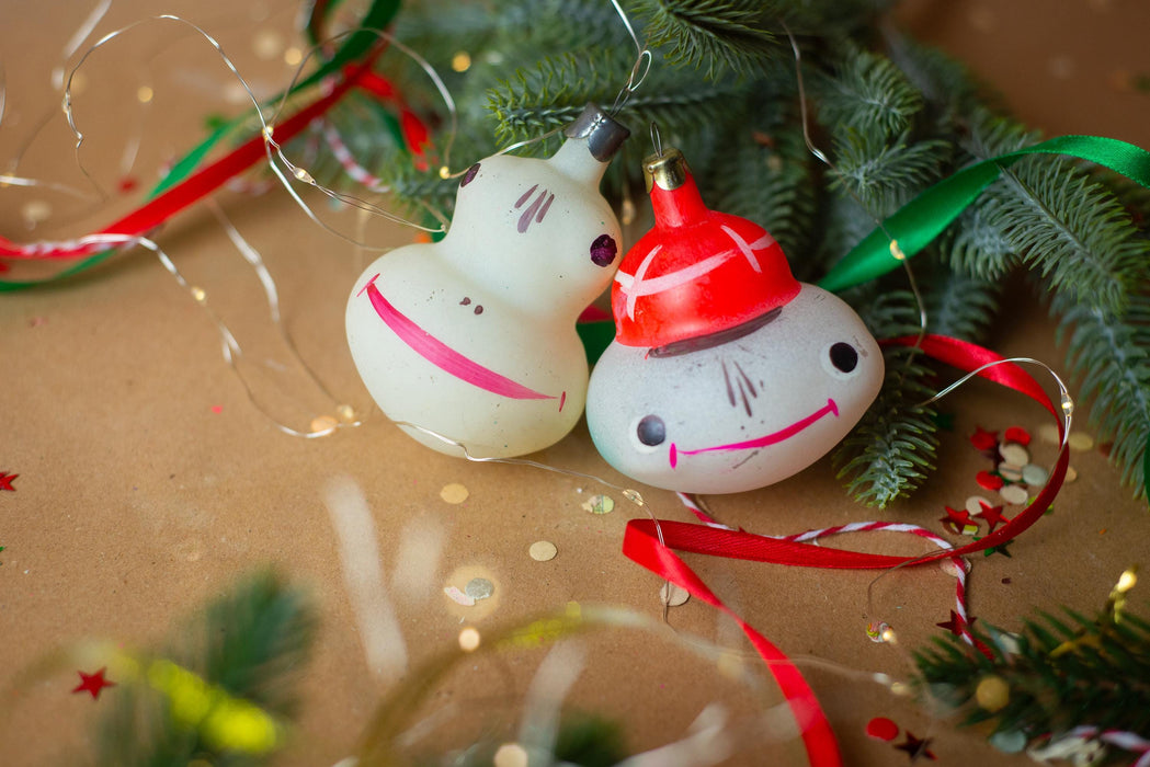 Vintage Smiling Glass Frog Christmas Ornament