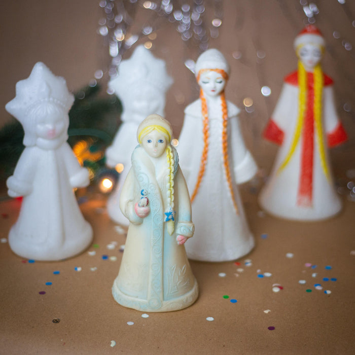 Vintage Plastic Snow Maiden Ornament, Snegurochka