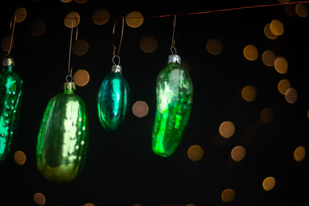 Pickle Christmas Ornament, glass – Mid Century Holiday