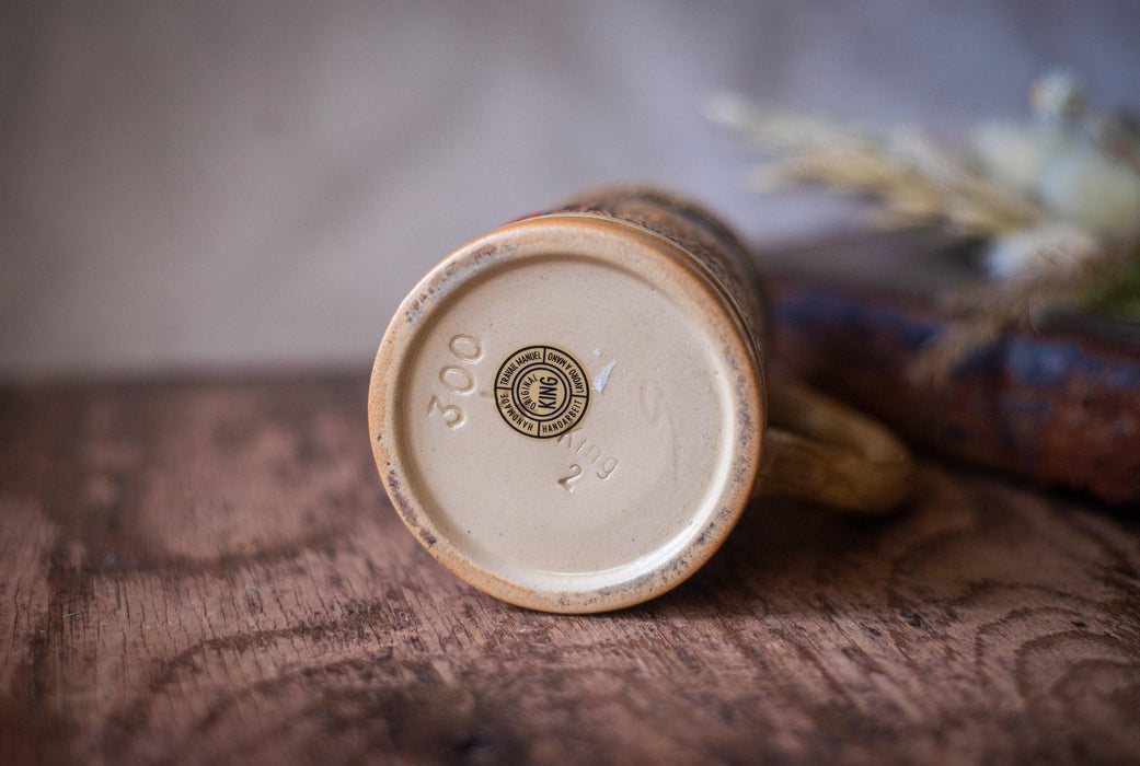 Vintage Ceramic Beer Mug German Folk Relief Stein Oktoberfest Barware