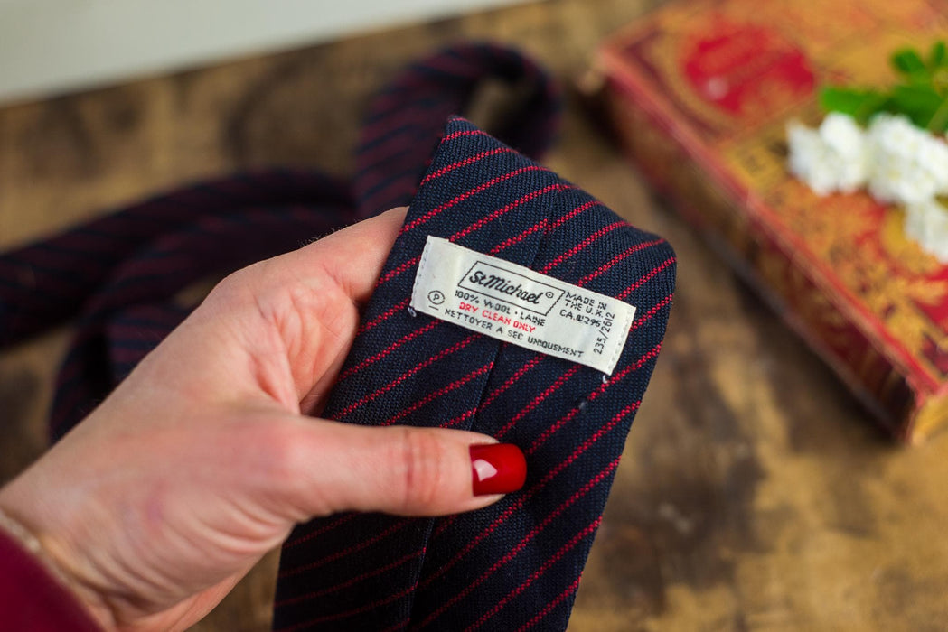 Vintage Silk Neckties Collection, Red Striped Designer Ties, Classic Menswear Accessories