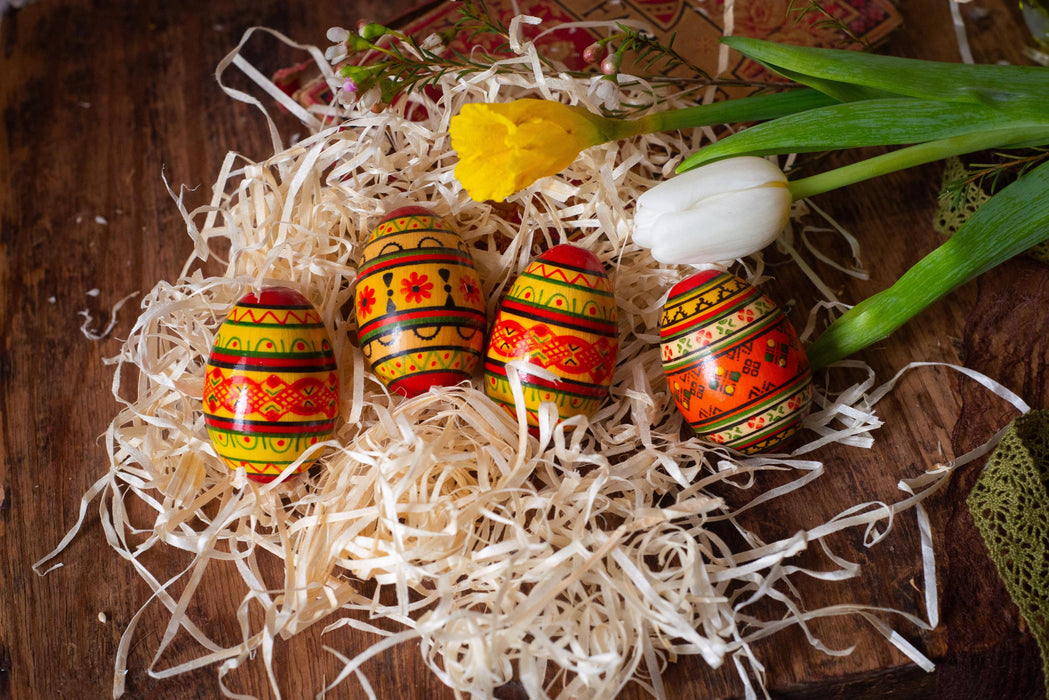 Pysanka Ukrainian Easter Egg – Hand Painted Wooden Folk Decor