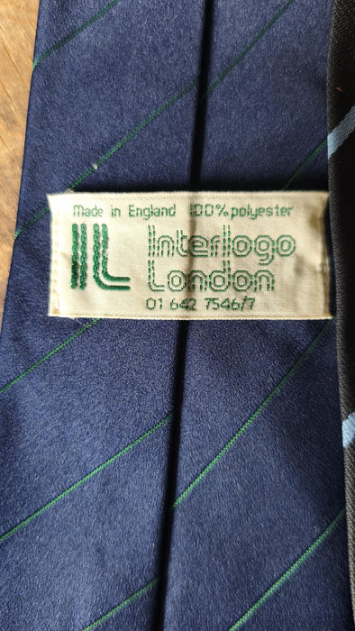 Vintage Designer Necktie, Interlogo London or Sterling England, Striped Retro Mens Tie