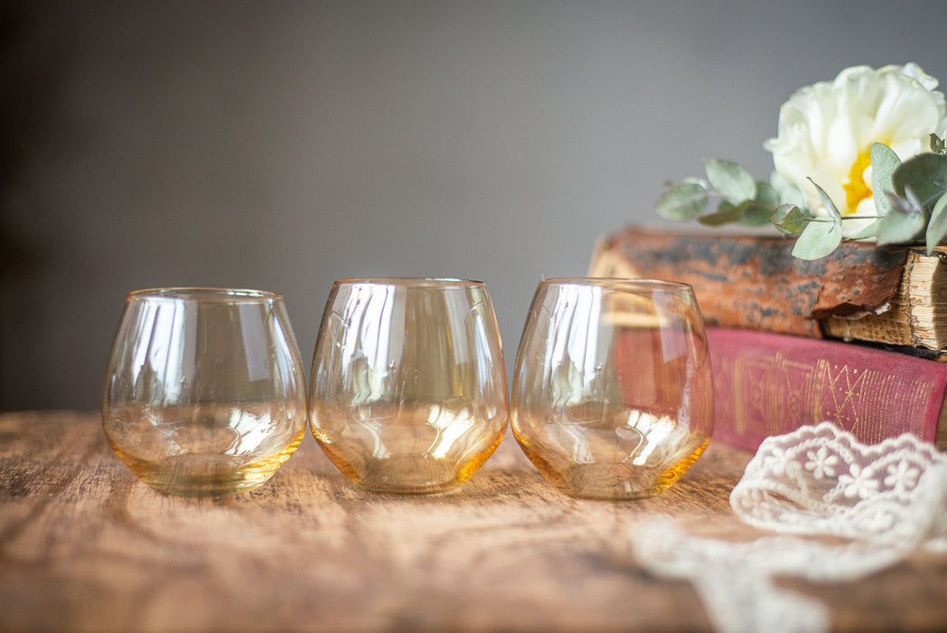 Vintage Amber Shot Glasses – Mid-Century Set