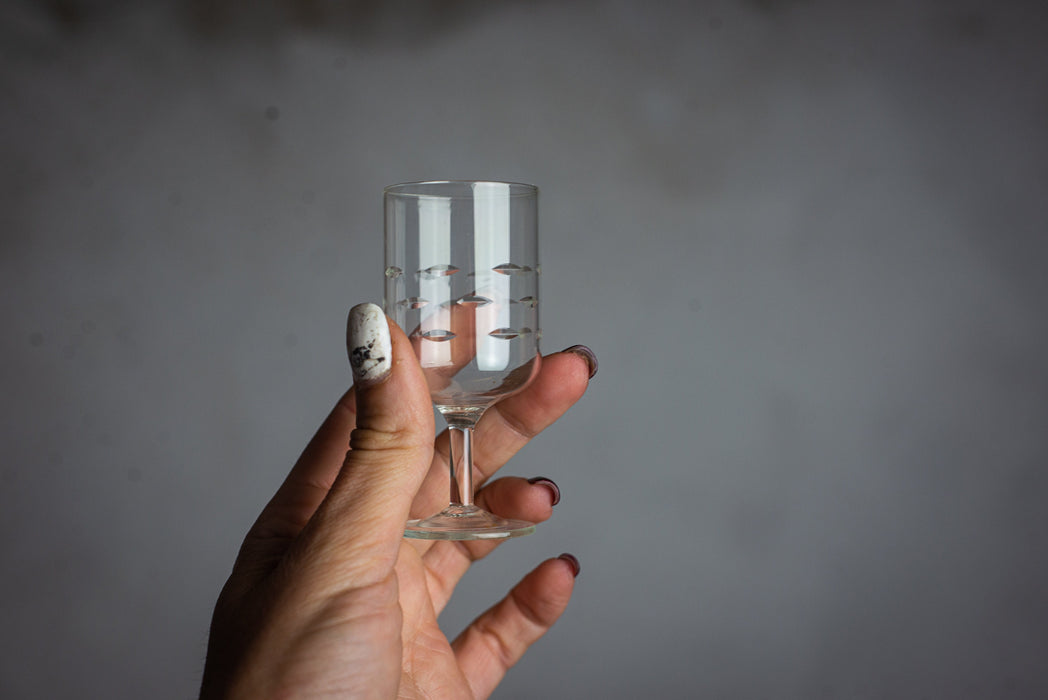 Vintage Czech Engraved Shot Glasses – Set of 6