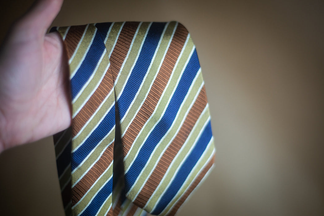 Cerruti 1881 vintage necktie, silk stripe neckties for men, best man gift