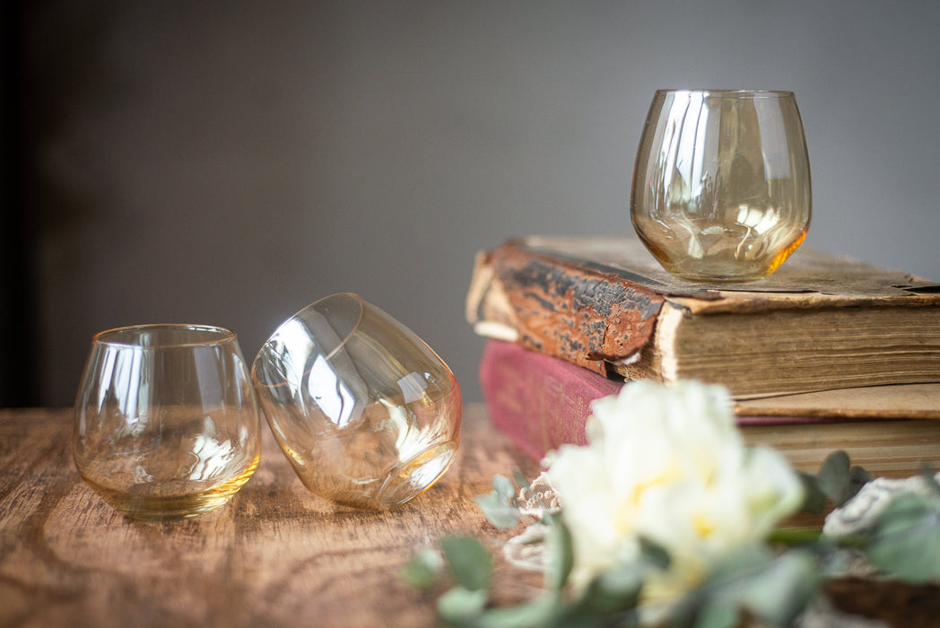 Vintage Amber Shot Glasses – Mid-Century Set