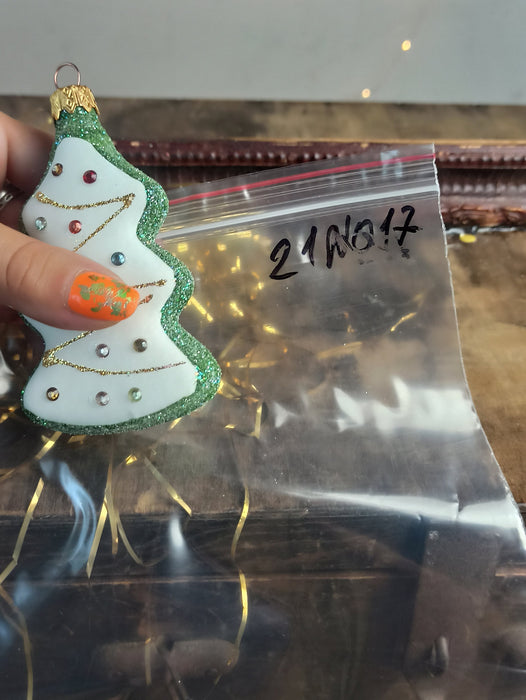 Hand Painted Glass Christmas Tree Ornament