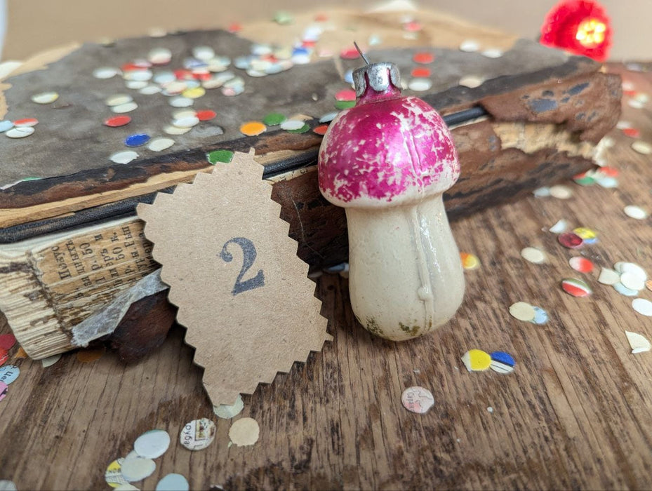Vintage Glass Mushroom Ornament, Soviet Toadstool