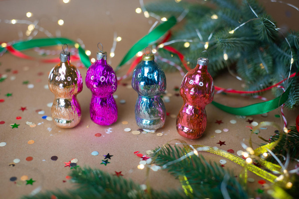 Vintage goldendoodle Glass Christmas Ornament