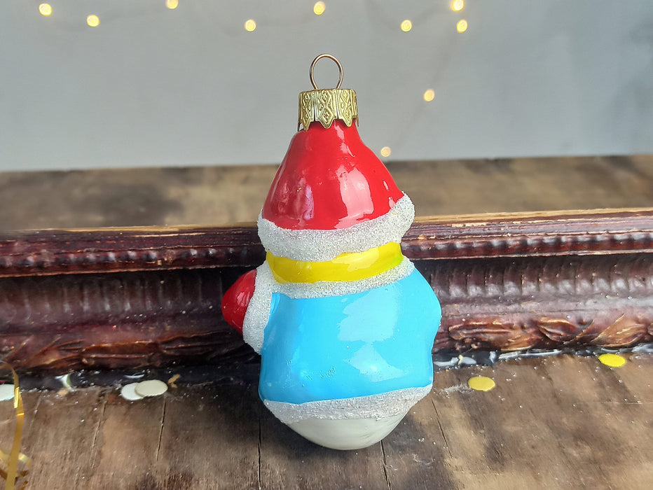 Hand-Blown Glass Snowmen Ornaments, Colorful Christmas