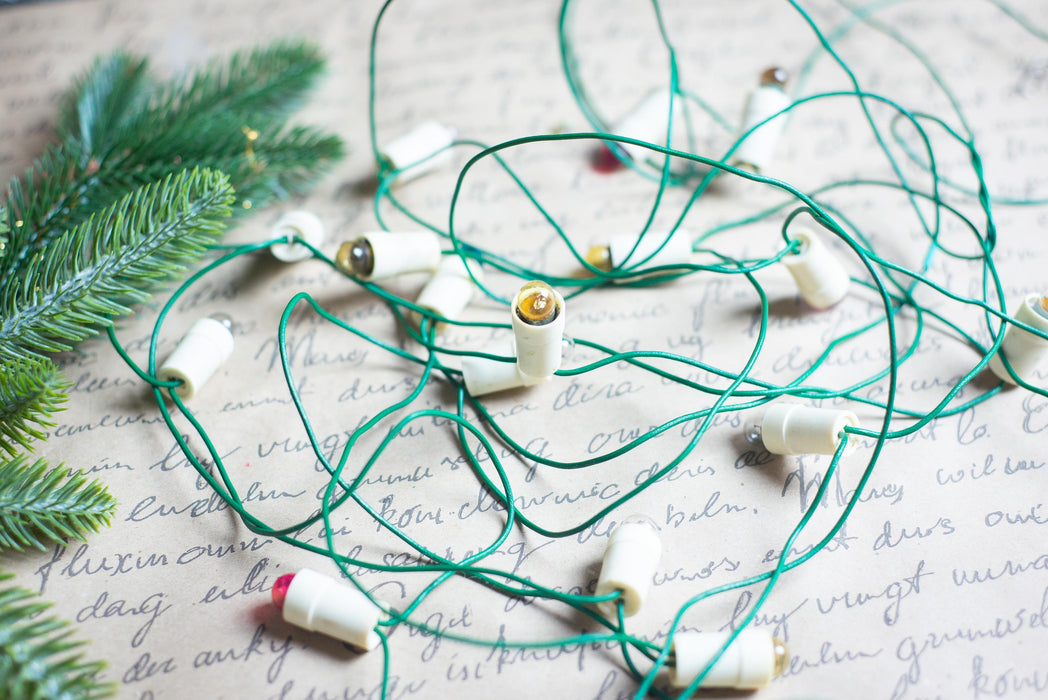 Vintage Lantern Christmas Lights, Retro Christmas Tree Garland, Working Christmas String Lights