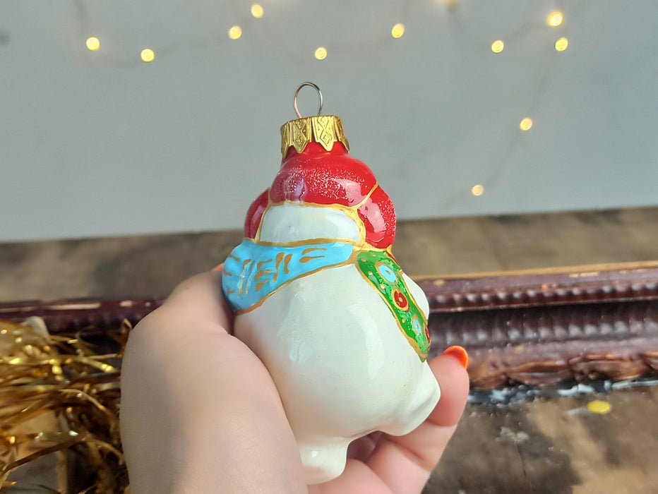 Hand-Blown Glass Snowmen Ornaments, Colorful Christmas