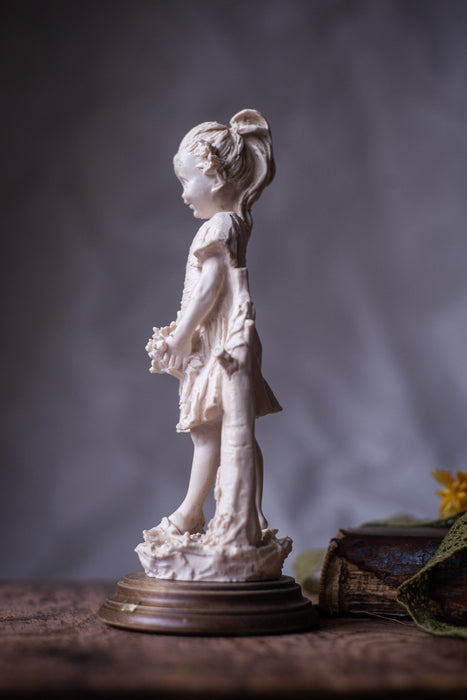 Vintage Italian Porcelain Figurine White Girl Shelf Accent Mantel