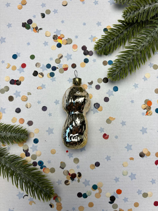 Vintage silver glass dog Christmas ornament from 1970s Germany, 8.5 cm (3.35 in), SKU Sh26-32